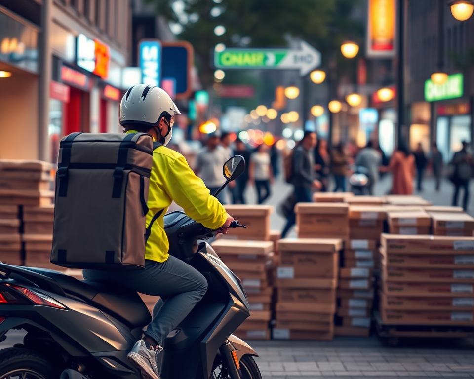 entrega de alimentos e pacotes food and package delivery